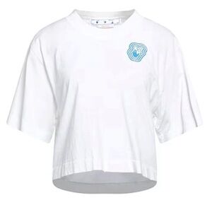 Off-White Off- Fluo Swimming Crop Top T-Shirt Size Cotton L